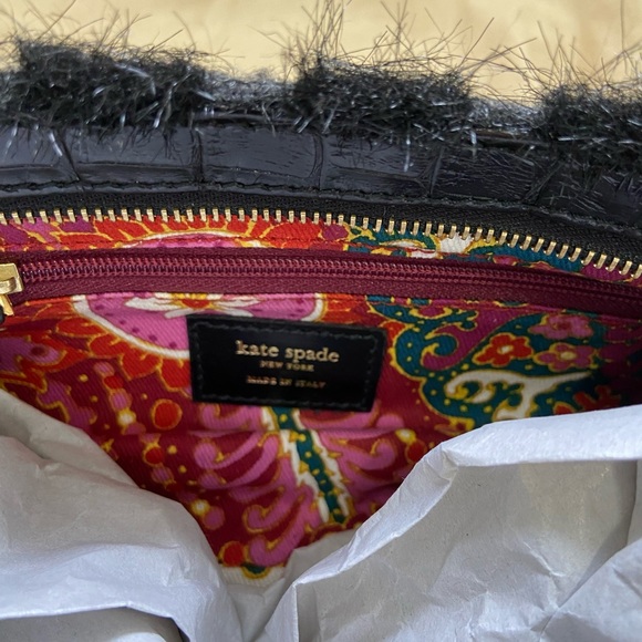 Kate Spade faux fur shoulder bag with leather trim - Picture 3 of 3